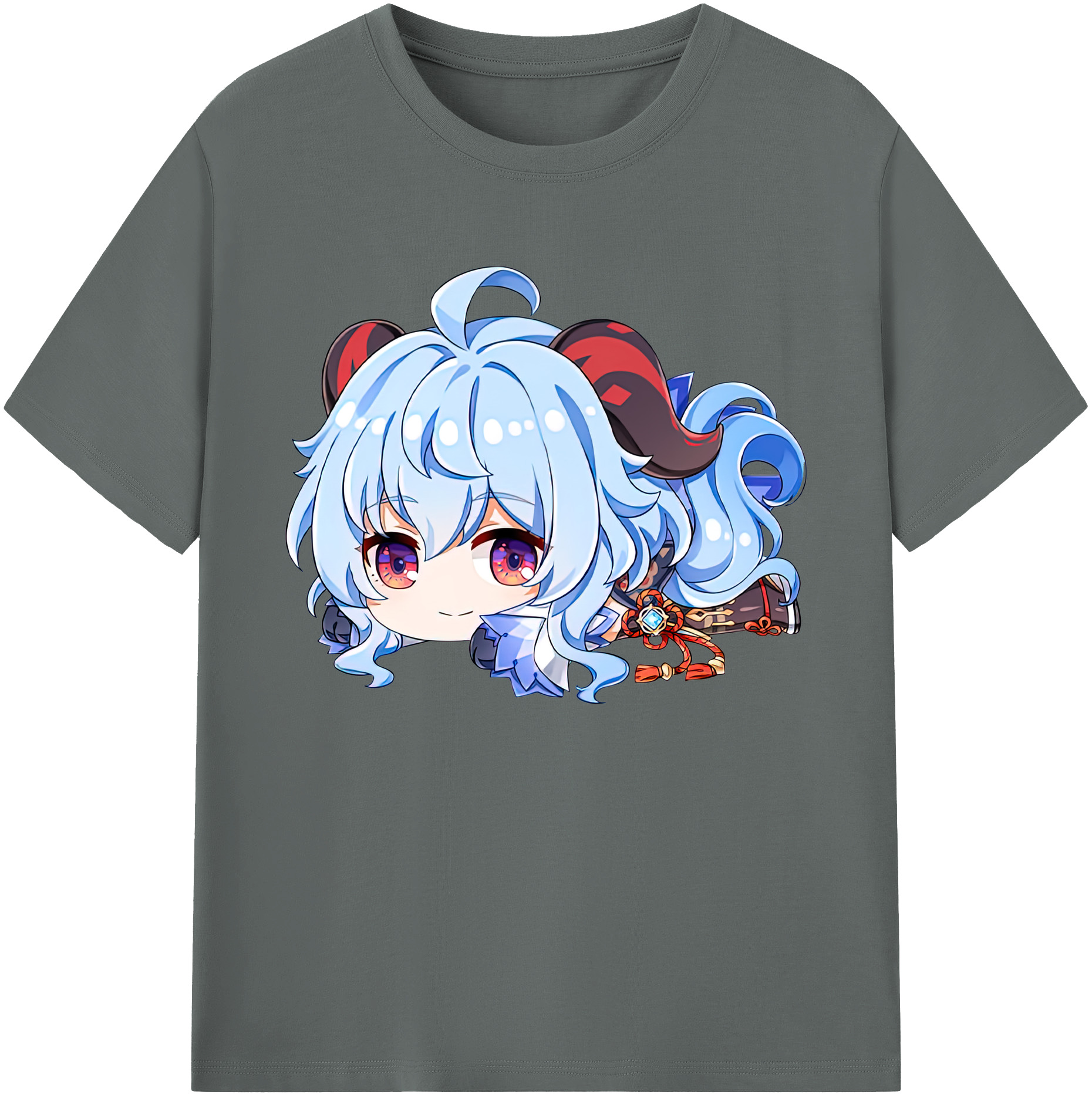 げんし神 甘雨 かんう genshin Ganyu 綿100％ メンズ半袖Tシャツ｜肌触りやわらか＆通気性
